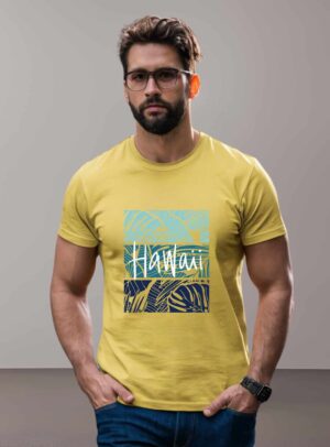 T-shirt Ajusté Coton Imprimé - Jaune