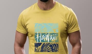 T-shirt Ajusté Coton Imprimé – Jaune