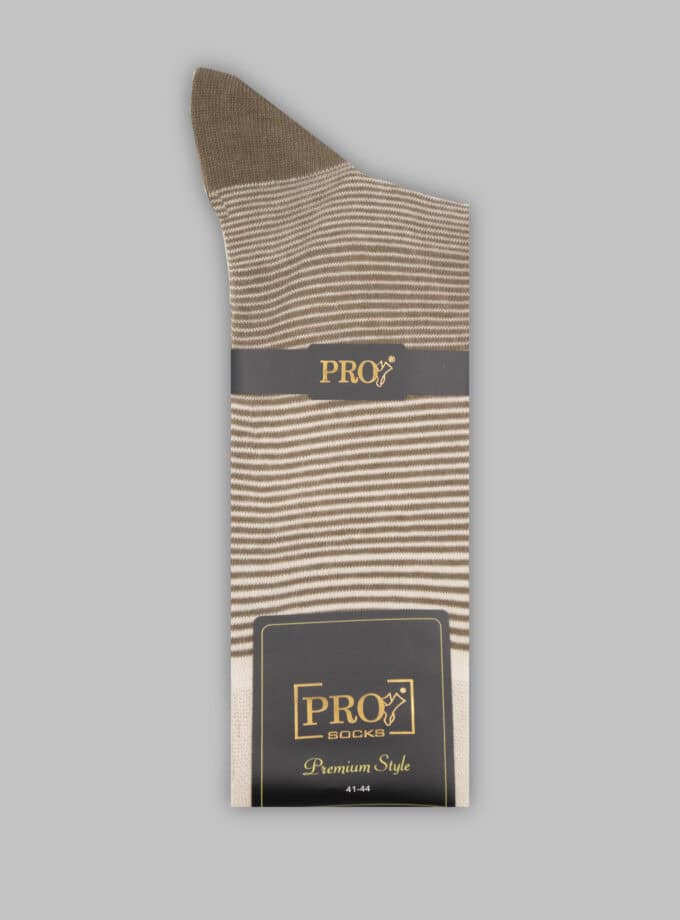 chaussettes rayée coton – marron