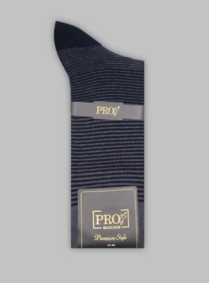Chaussettes Rayée Coton - Bleu Nuit