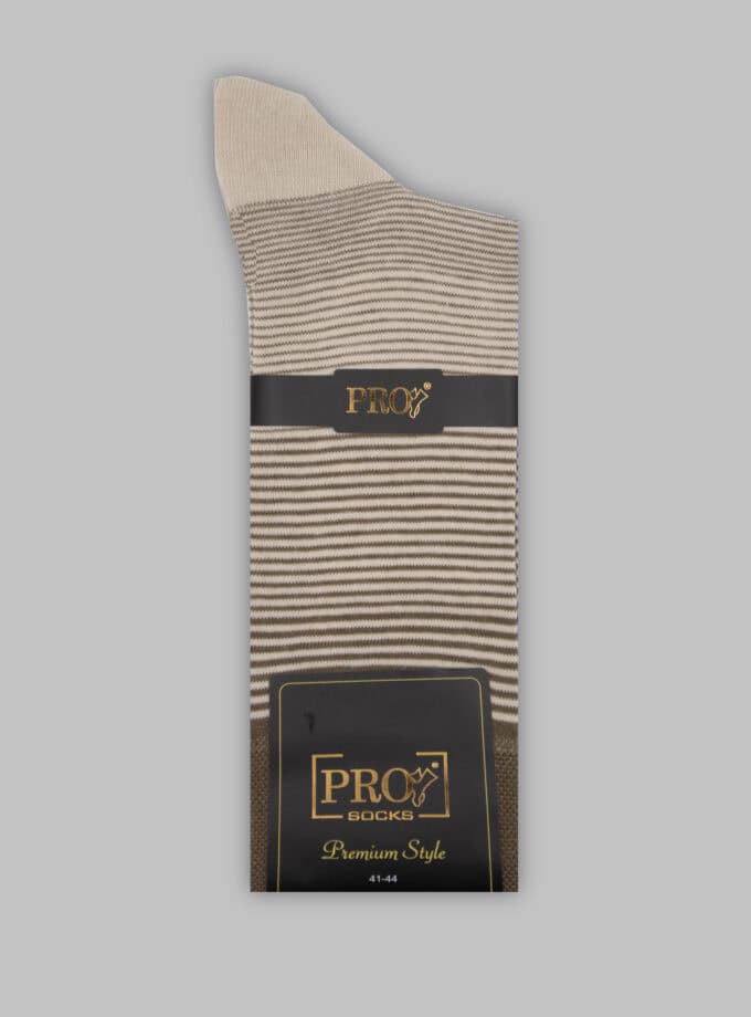 chaussettes rayée coton – beige
