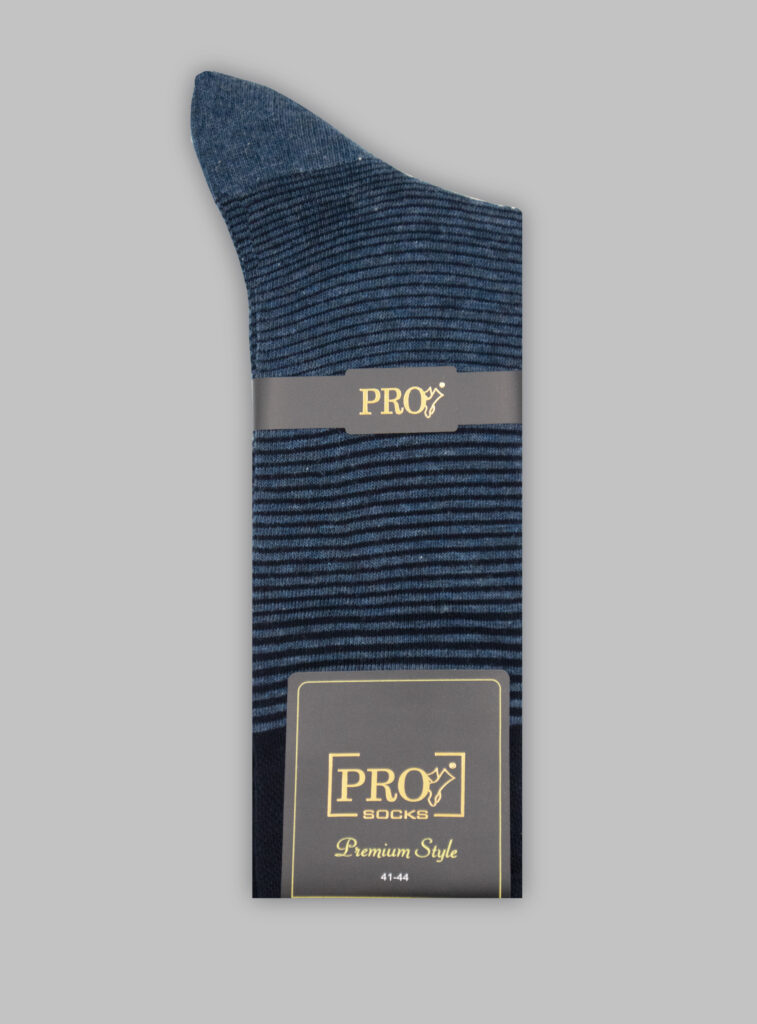 Chaussettes Rayée Coton - Bleu