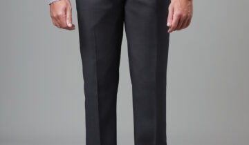 Pantalon de Costume Uni Slim – Gris foncé