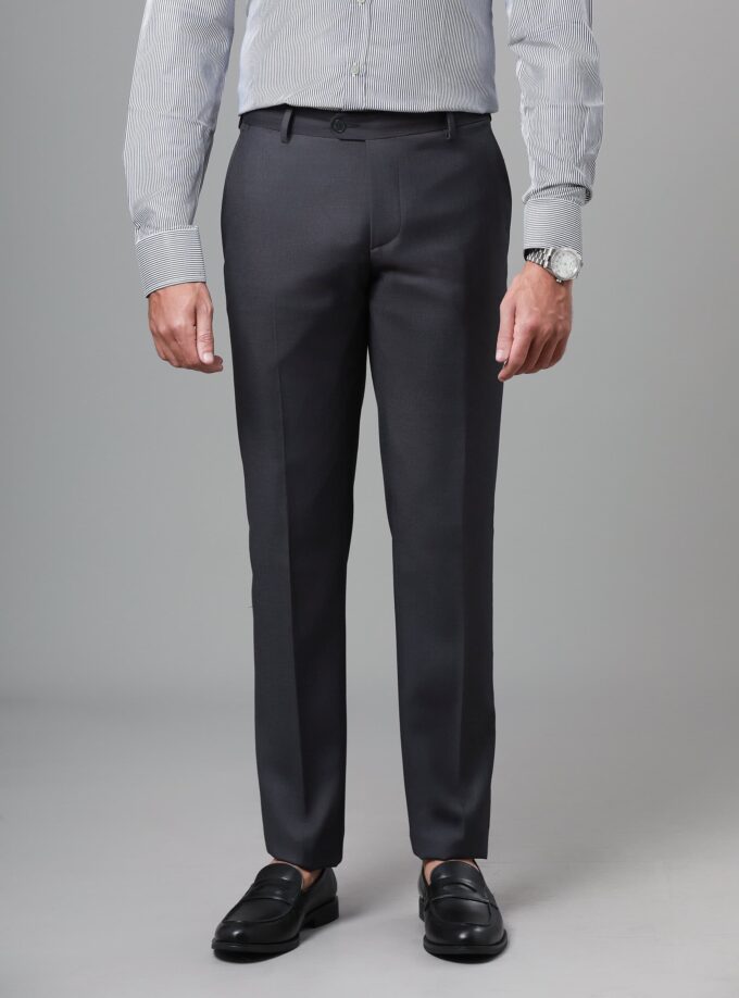 Pantalon de Costume Uni Slim - Gris foncé