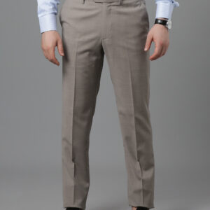 Pantalon Ville  Chiné  Coupe Ajusté - Beige Chiné