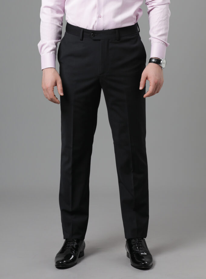 Pantalon Ville Chiné Coupe Ajusté - Noir