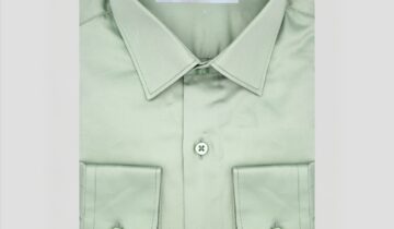 Chemise Ajustée Satinée – Vert