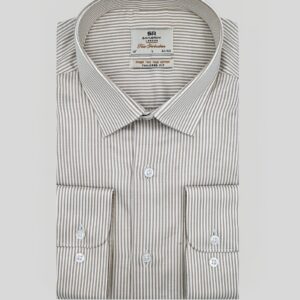 Chemise A Rayures Satiné - Beige