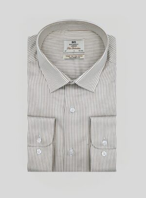 Chemise A Rayures Satiné - Beige