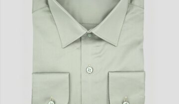 Chemise Ajustée Satinée – Vert Clair