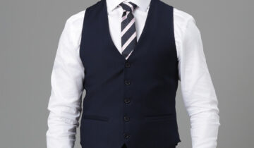 Gilet De Costume Uni Slim – Bleu Marine