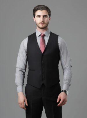 Gilet De Costume Uni Slim - Noir