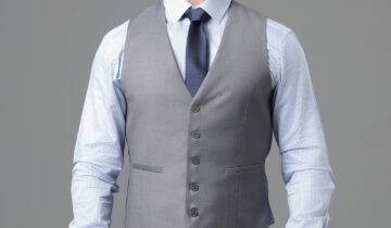 Gilet De Costume Uni Slim – Gris