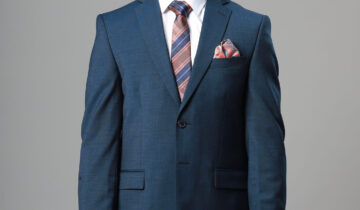 Costume 2 pièces Ajusté Fil-À-Fil – Bleu Marine