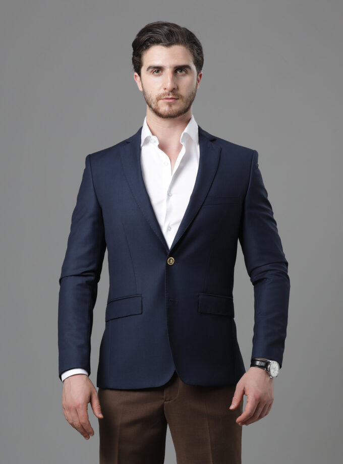blazer uni slim – bleu pétrole
