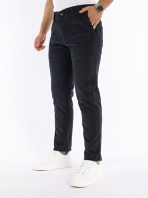 Pantalon Chino Slim En velours - Bleu Pétrol