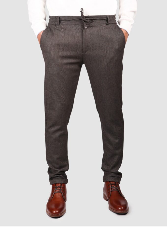 Pantalon Slim  Classique Sport Uni - Marron