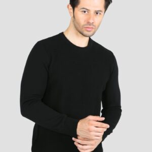 Pull Col Rond Fantaisie - Noir