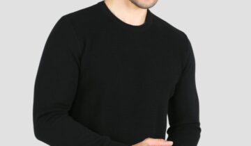 Pull Col Rond Fantaisie – Noir