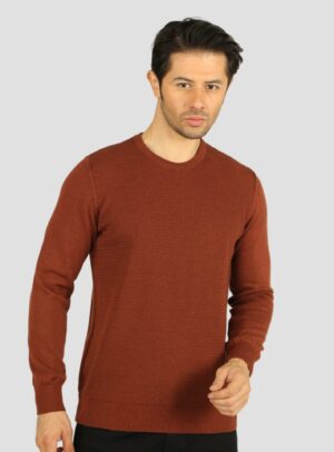 Pull Col Rond Fantaisie - Brique