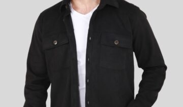 Surchemise Stretch Aspect Daim – Noir