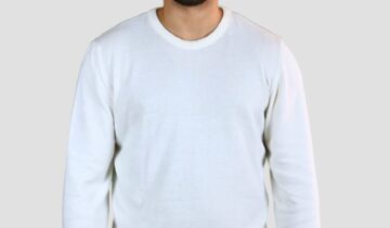 Pull Col Rond Uni – Blanc