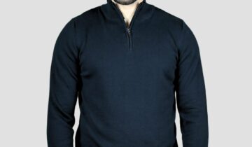 Pull Col Demi Zippé Uni – Noir