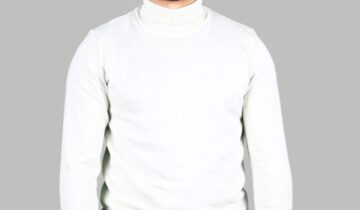 Pull Col Roulé Uni – Blanc