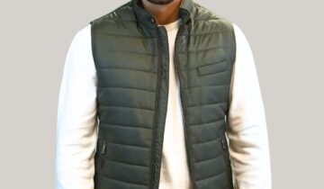 Gilet Matelassé Animé De Surpiqûres horizontale – Khaki