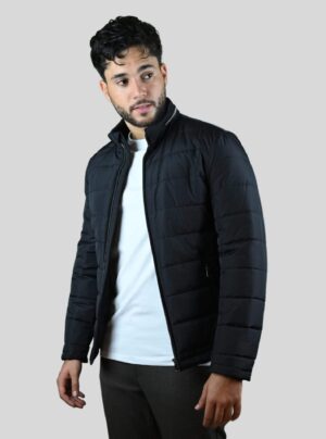 Blouson Matelassée Col Biker - Noir