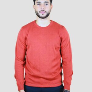 Pull Col Rond Uni - Orange