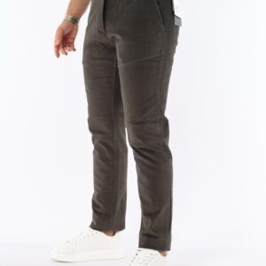 Pantalon Chino Slim En velours - Kaki