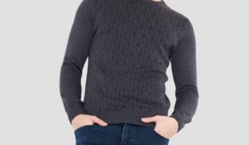 Pull Col Rond Fantaisie – Gris