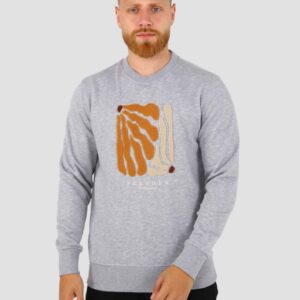 Sweatshirt Col Rond  Brodé Fantaisie - Gris