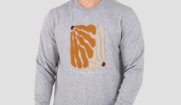 Sweatshirt Col Rond  Brodé Fantaisie – Gris