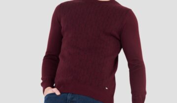 Pull Col Rond Fantaisie – Bordeaux