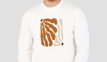 Sweatshirt Col Rond  Brodé Fantaisie – Blanc