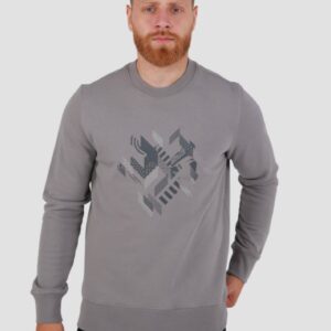 Sweatshirt Col Rond Imprimé - Gris