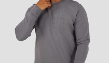 Sweatshirt Col Rond  Imprimé – Gris