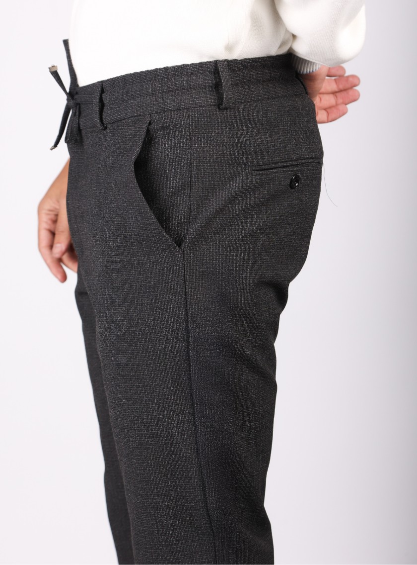 Pantalon Slim Classique Sport Uni - Gris Anthracite – Image 3