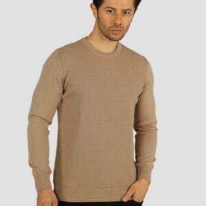 Pull Col Rond Fantaisie - Beige