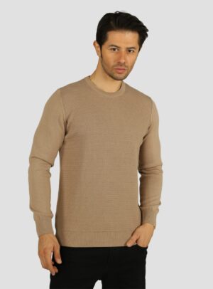 Pull Col Rond Fantaisie - Beige