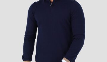 pull Col Cheminée Bord-Côte Tricolore – Bleu Marine