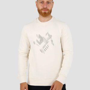 Sweatshirt Col Rond Imprimé - Beige