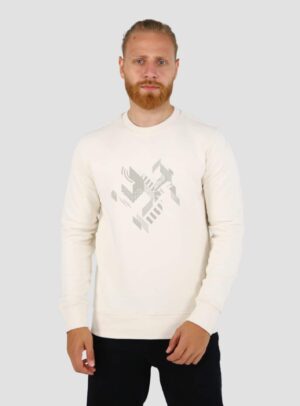 Sweatshirt Col Rond Imprimé - Beige