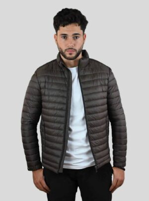 Blouson Matelassée Animé De Surpiquêre Horizontale - Khaki