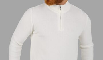 Pull Col Cheminée Zippé – Blanc