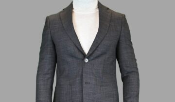 Veste Ajusté Piqué Avec Coudières  – Gris