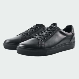 Baskets Basses Cuir Lisse - Noir