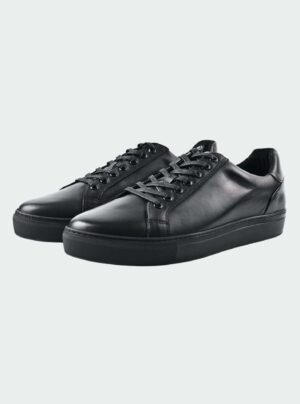 Baskets Basses Cuir Lisse - Noir